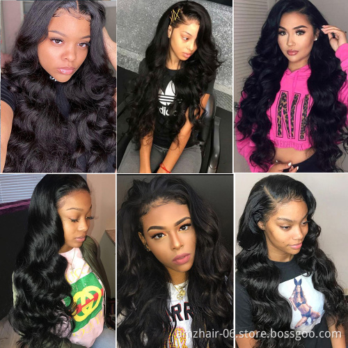 Cheap Raw Brazilian Body Wave Human Virgin Hair HD Lace Frontal Wig Full 5x5 transparent Lace Front Closure Wigs For Black Women